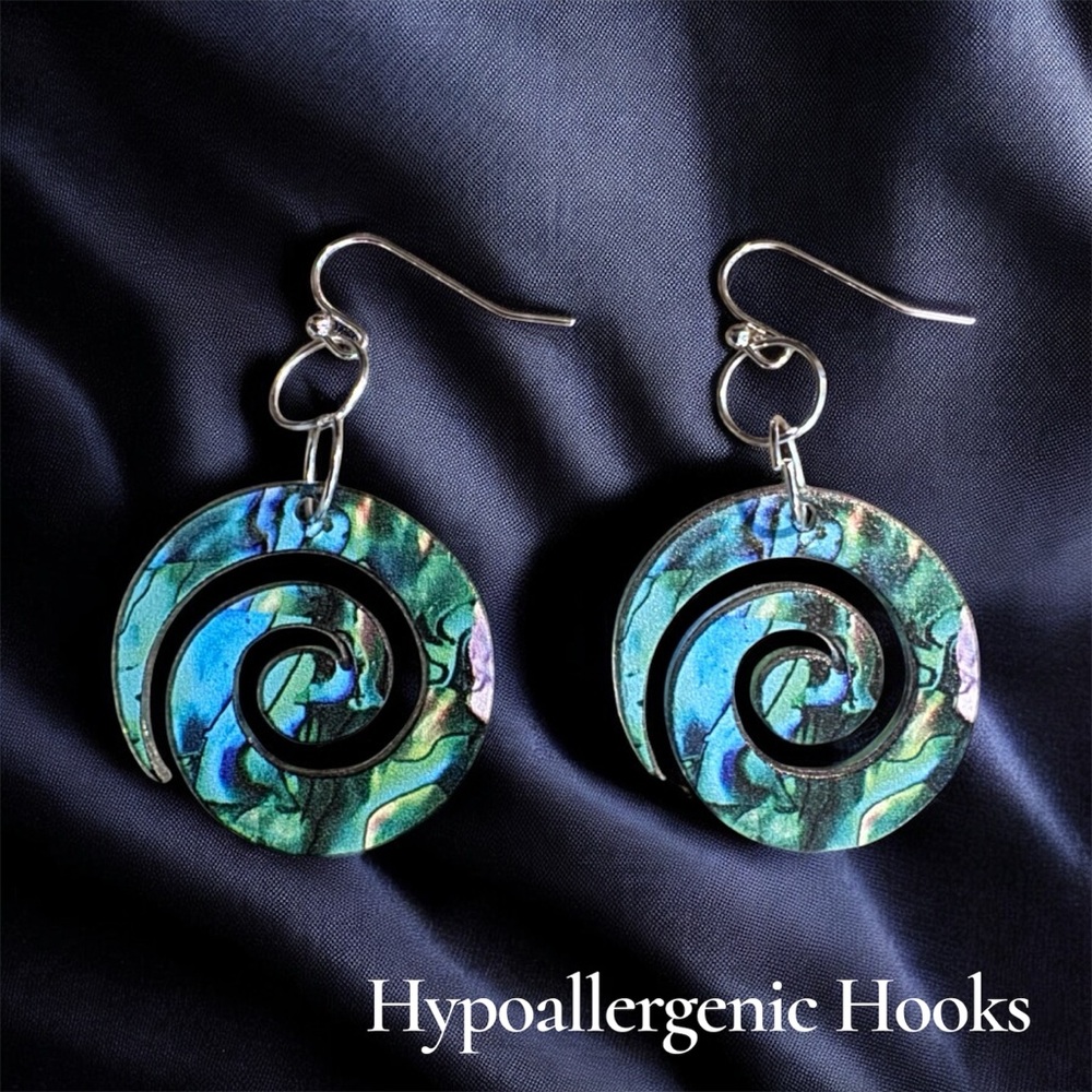 Colorful Swirl Earrings with Hypoallergenic Hooks